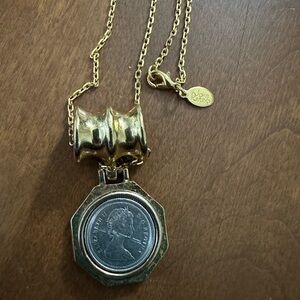 Gold and Silver Coin Pendant Necklace